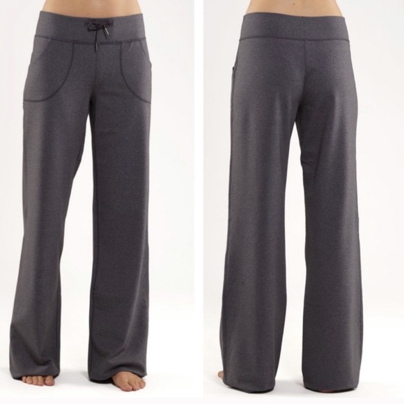 Lululemon still pants wide leg heathered coal 8